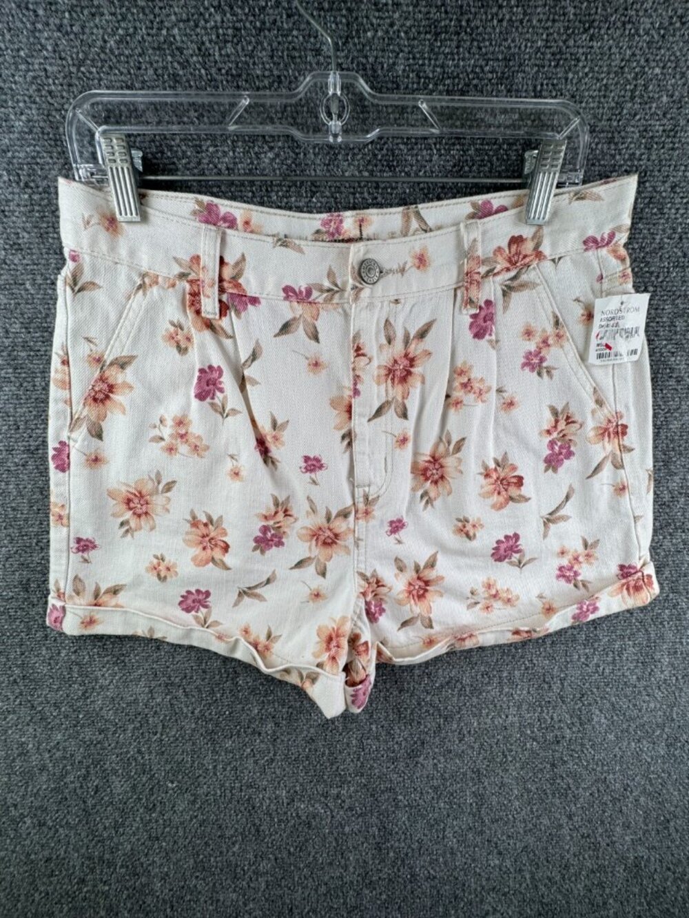 NWT American Eagle Women Floral Jorts Shorts Pink White Size 10 All Cotton Adult